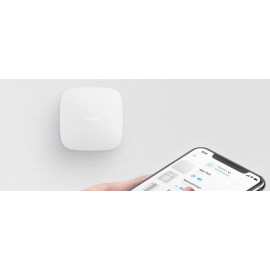 Ajax Hub 2 Plus WH/Alb, LTE/Ethernet/Wi-Fi, Suport 200 Dispozitive, Criptare Avansată, Dual SIM