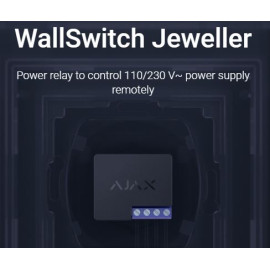 Releu wireless Ajax WallSwitch, electromagnetic, IP20,Monitorizarea Consumului, 1000 m