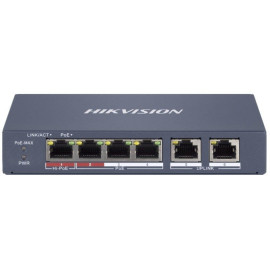 Switch cu management 4 porturi PoE, 60W, Hikvision DS-3E1106HP-EI