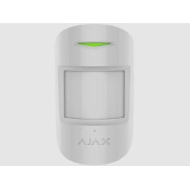 Detector de miscare si geam spart wireless PIR Ajax CombiProtect WH, 12/9 m, 88/180 grade, pet immunity, 868 MHz, RF 1200 m